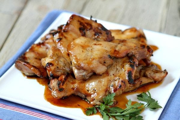 Plum Glazed Grilled Chicken Thighs