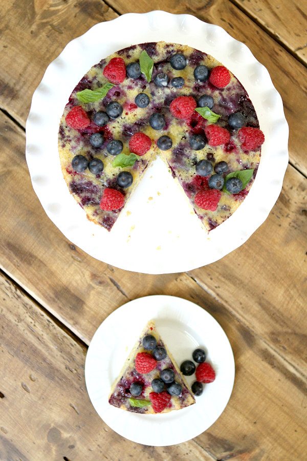 Upside Down Berry Cornmeal Coffee Cake Recipe -