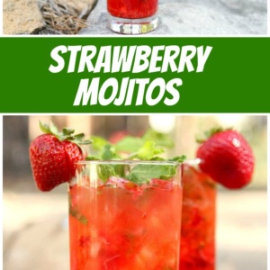 pinterest collage image for strawberry mojitos