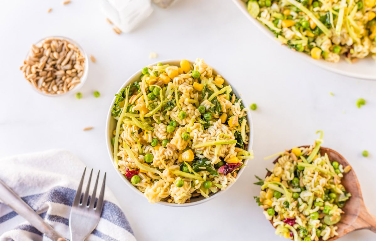 serving of ramen salad in bowl