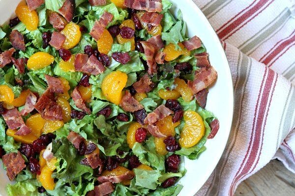 Mandarin Orange Green Salad in a bowl