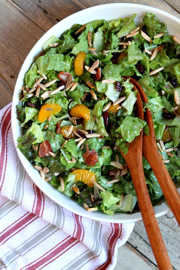 Mandarin Orange Green Salad in a bowl