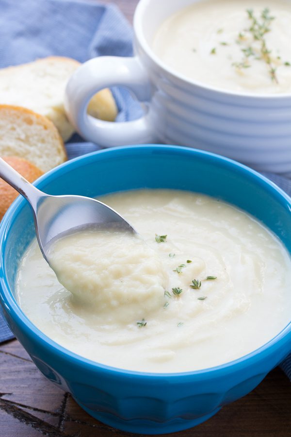 Cauliflower Leek Soup Recipe - from RecipeGirl.com