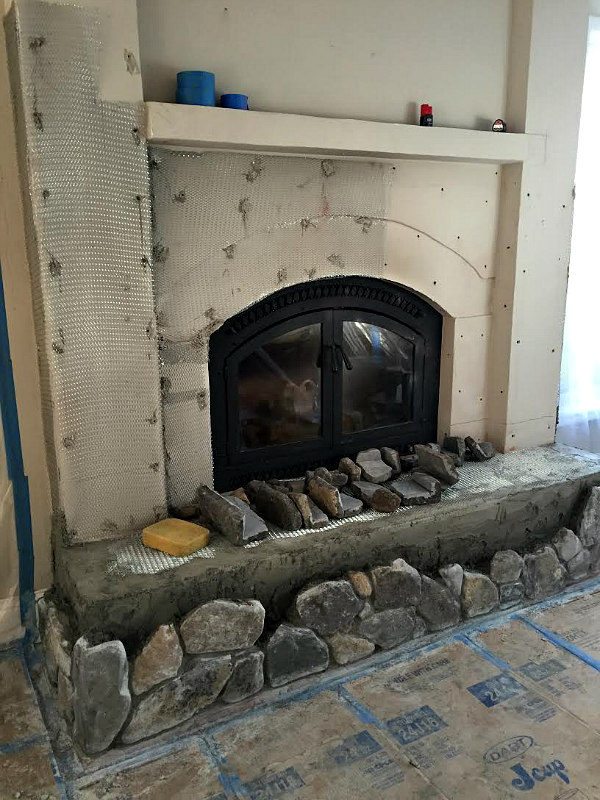 Fireplace Remodel at a home in the mountains of Lake Tahoe - by RecipeGirl.com