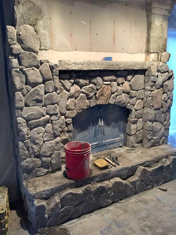 Fireplace Remodel at a home in the mountains of Lake Tahoe - by RecipeGirl.com