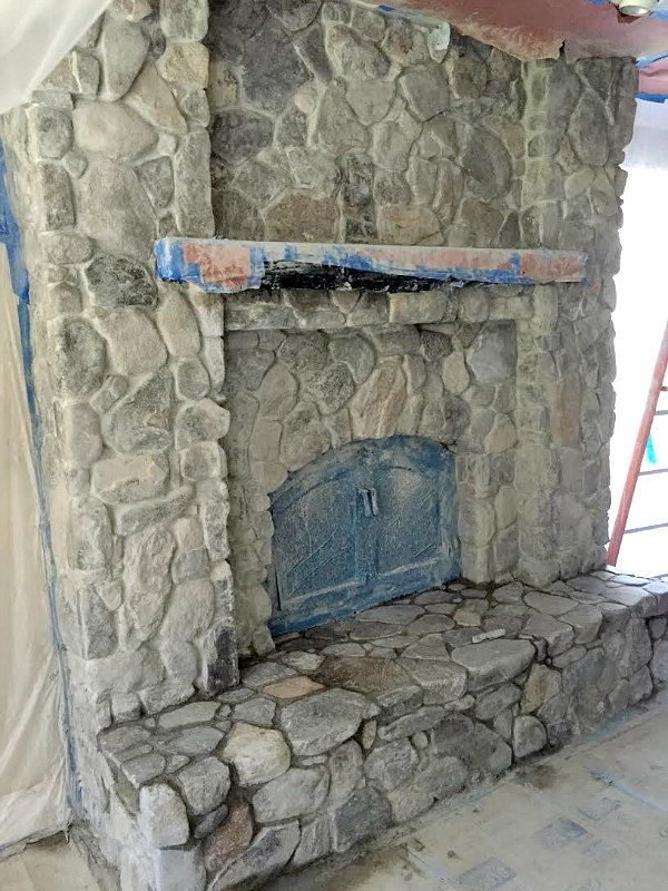 Fireplace Remodel at a home in the mountains of Lake Tahoe - by RecipeGirl.com