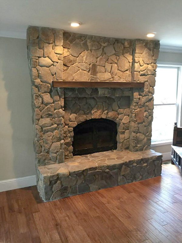 Fireplace Remodel at a home in the mountains of Lake Tahoe - by RecipeGirl.com