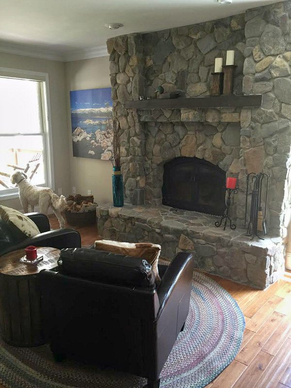 Fireplace Remodel at a home in the mountains of Lake Tahoe - by RecipeGirl.com