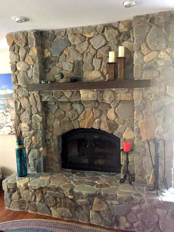 Fireplace Remodel at a home in the mountains of Lake Tahoe - by RecipeGirl.com