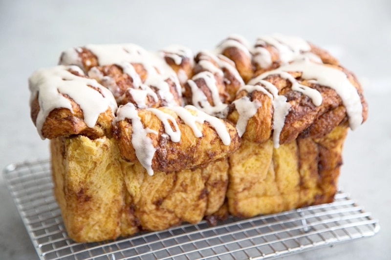 pumpkin pull apart bread on rack