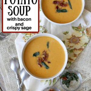 pinterest image for sweet potato soup