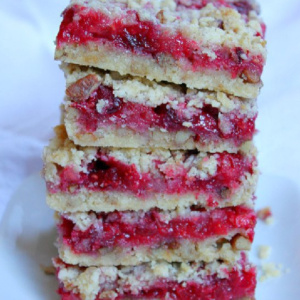 pinterest image for cran apple raspberry bars