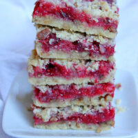 stack of cran apple raspberry bars