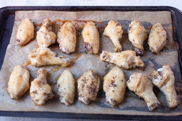  Baked Honey Mustard Chicken Wings ready to go in the oven