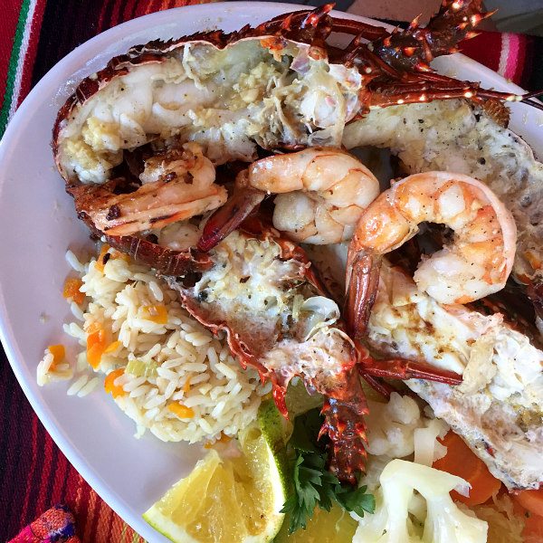 Shrimp and Lobster in Mazatlan, Mexico at Restaurante Mr. Lionso