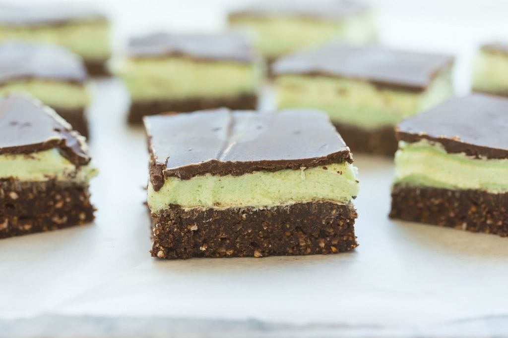 These No Bake Mint Chocolate Bars are the perfect holiday treat -- they are easy to make and even easier to eat! - from RecipeGirl.com