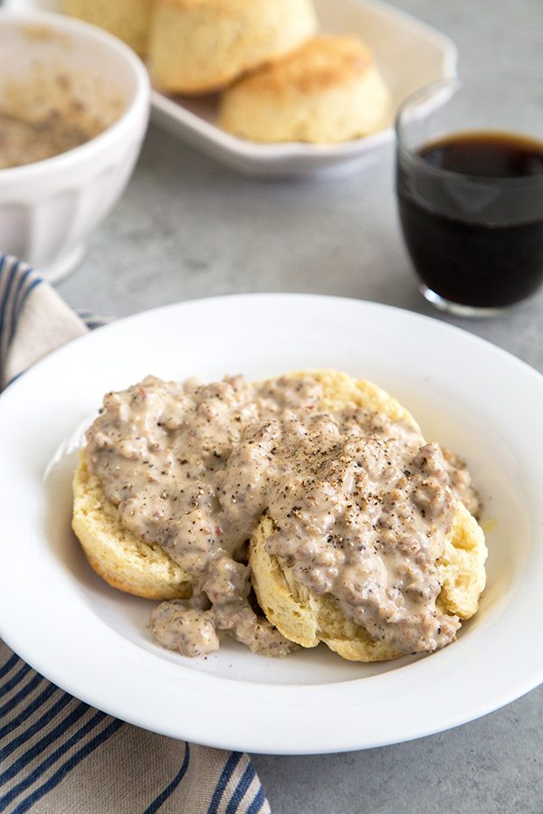 Easy Biscuits and Gravy recipe - from RecipeGirl.com