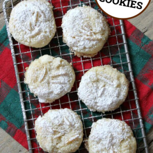 pinterest image for almond dream cookies
