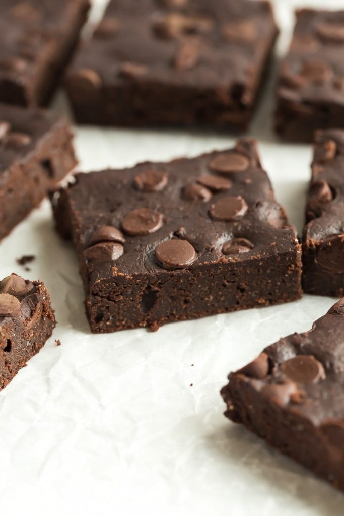 These Healthier Fudge Brownies are low fat, low sugar, and whole grain but you would never know! They are rich and chocolatey and make the perfect healthy treat! - from RecipeGirl.com