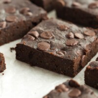 These Healthier Fudge Brownies are low fat, low sugar, and whole grain but you would never know! They are rich and chocolatey and make the perfect healthy treat!