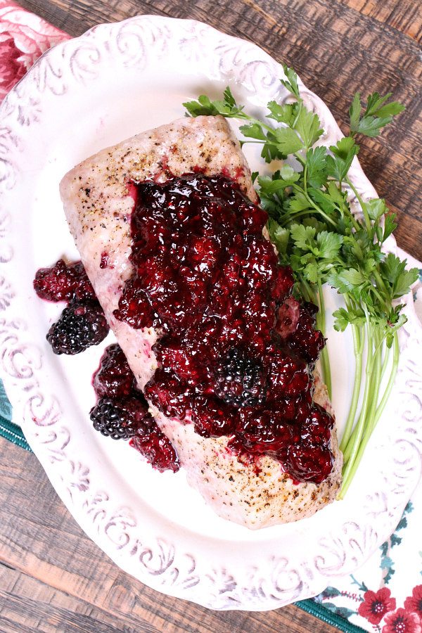 Roasted Pork with Blackberry Sauce recipe - from RecipeGirl.com