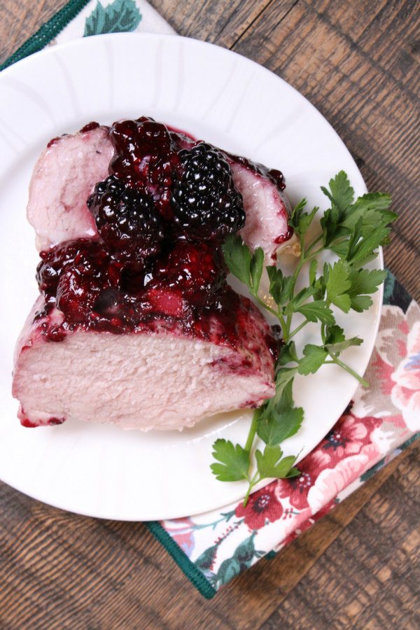 Roasted Pork with Blackberry Sauce recipe - from RecipeGirl.com