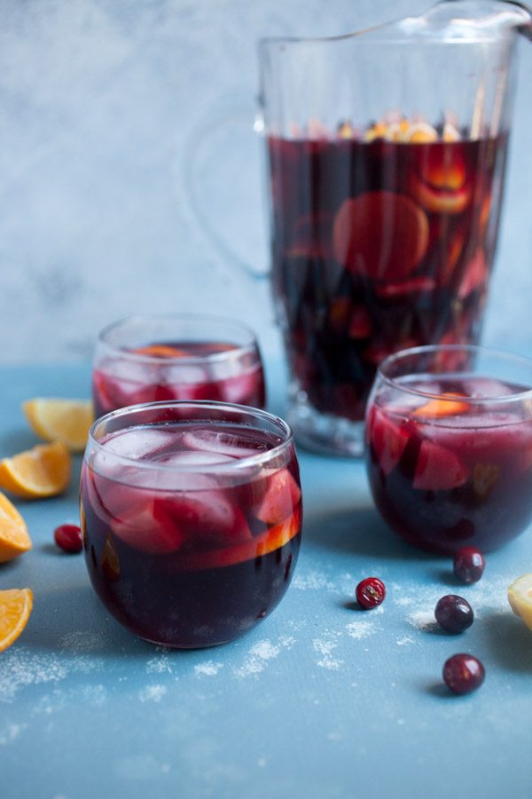 serving Winter Holiday Sangria 