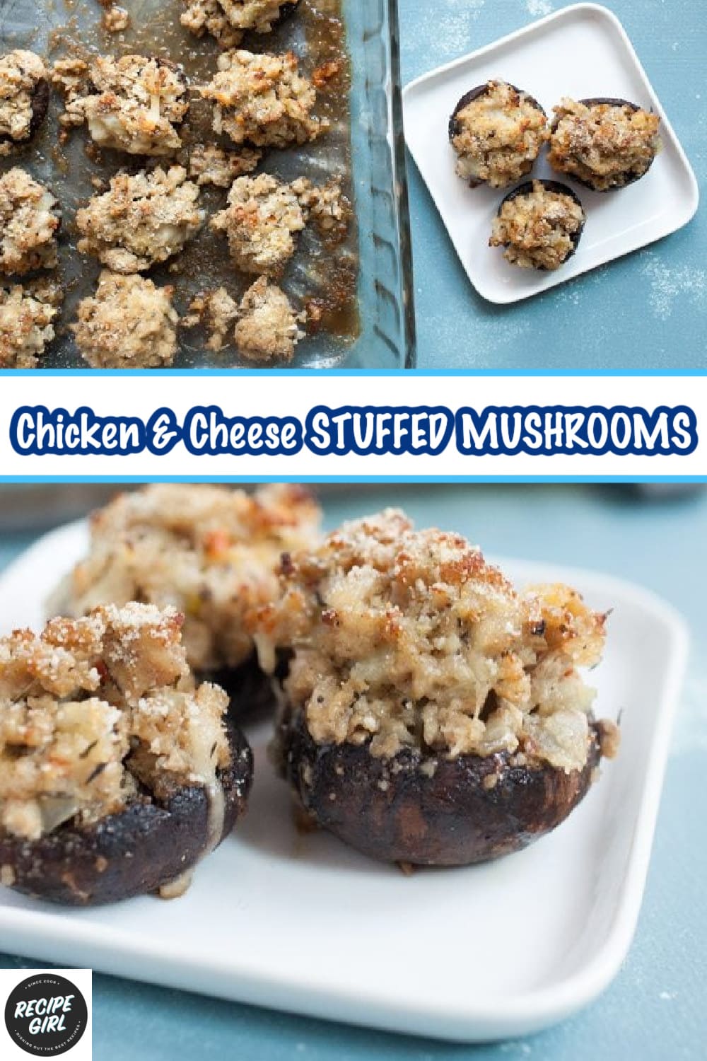 Chicken and Cheese Stuffed Mushrooms - Recipe Girl
