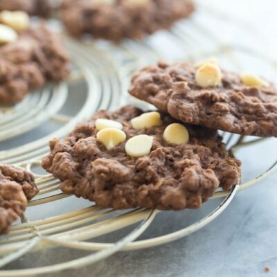 These Double Chocolate Oatmeal Cookies are packed with chocolate and chewy oats -- they make the perfect snack or easy treat and freeze beautifully!
