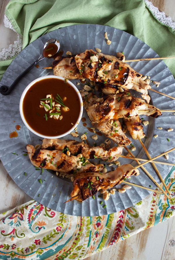 Satay Chicken with Spicy Peanut Sauce 