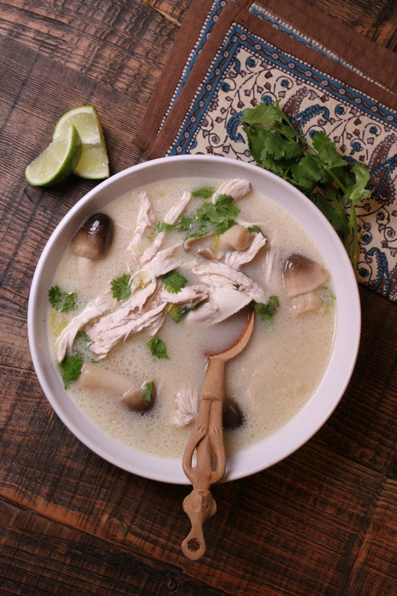 bowl of Thai Coconut Chicken Soup