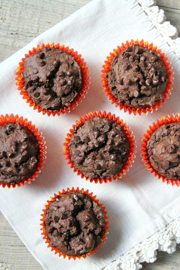 Healthier Triple Chocolate Muffins 