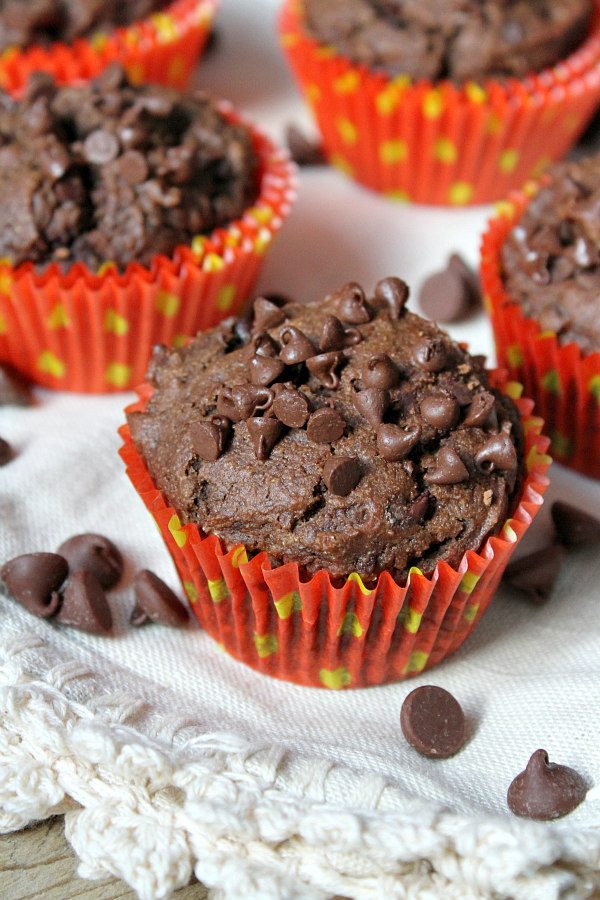 Healthier Triple Chocolate Muffins 