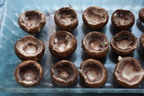 Mushrooms ready to be stuffed