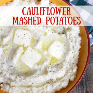 pinterest image for cauliflower mashed potatoes