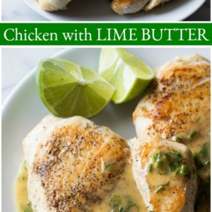 pinterest collage image for chicken with lime butter