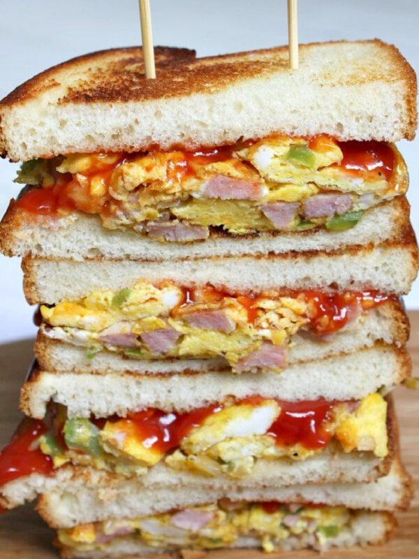 stack of denver sandwiches