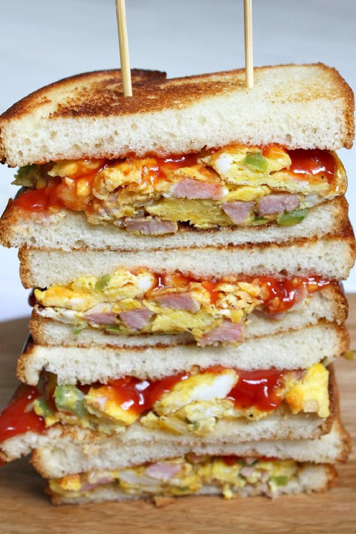 stack of denver sandwiches