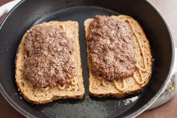 Bacon Swiss Patty Melts - recipe from RecipeGirl.com