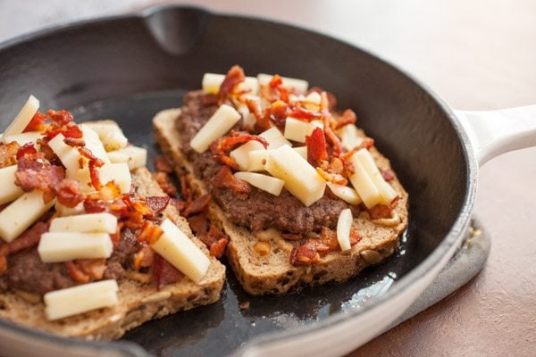 Bacon Swiss Patty Melts - recipe from RecipeGirl.com