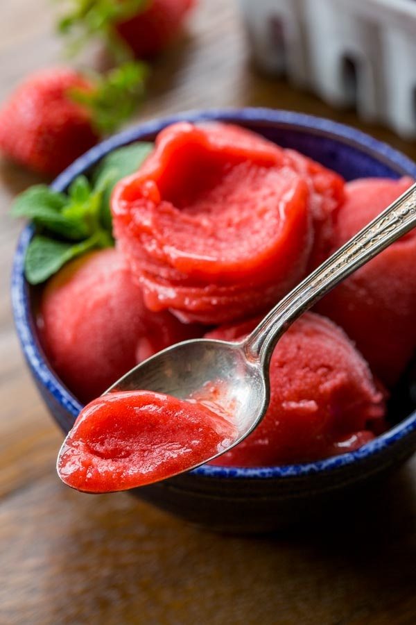 Easy Strawberry Sorbet - Recipe Girl