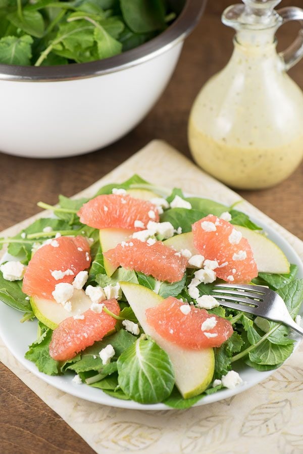 Grapefruit Salad with Champagne Vinaigrette - recipe from RecipeGirl.com