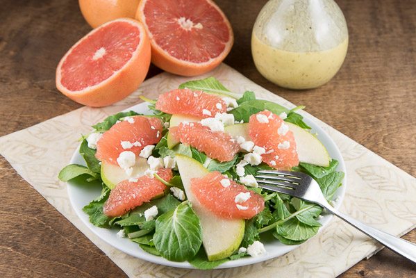 Grapefruit Salad with Champagne Vinaigrette - recipe from RecipeGirl.com