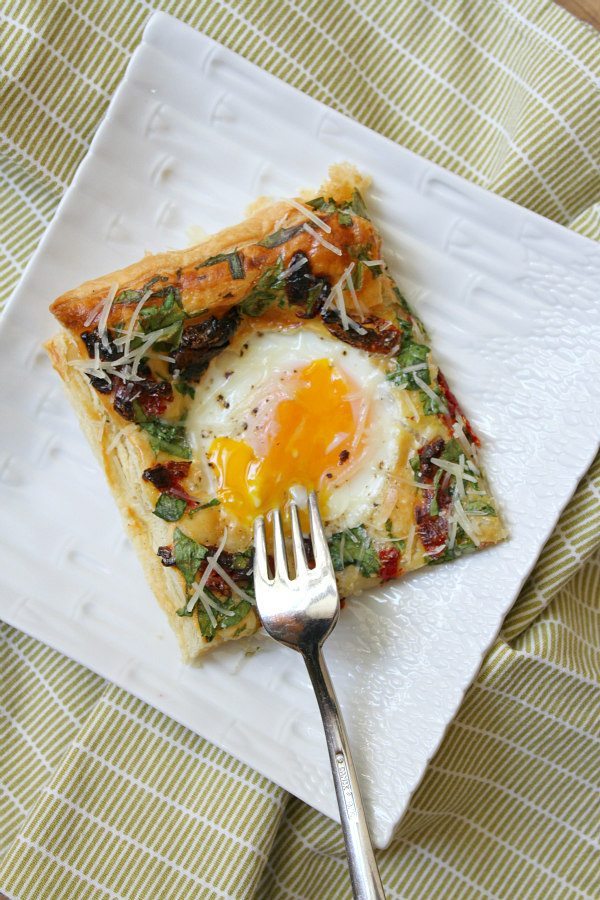 Baked Italian Egg Pastry with a fork