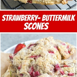 pinterest collage image for strawberry buttermilk scones