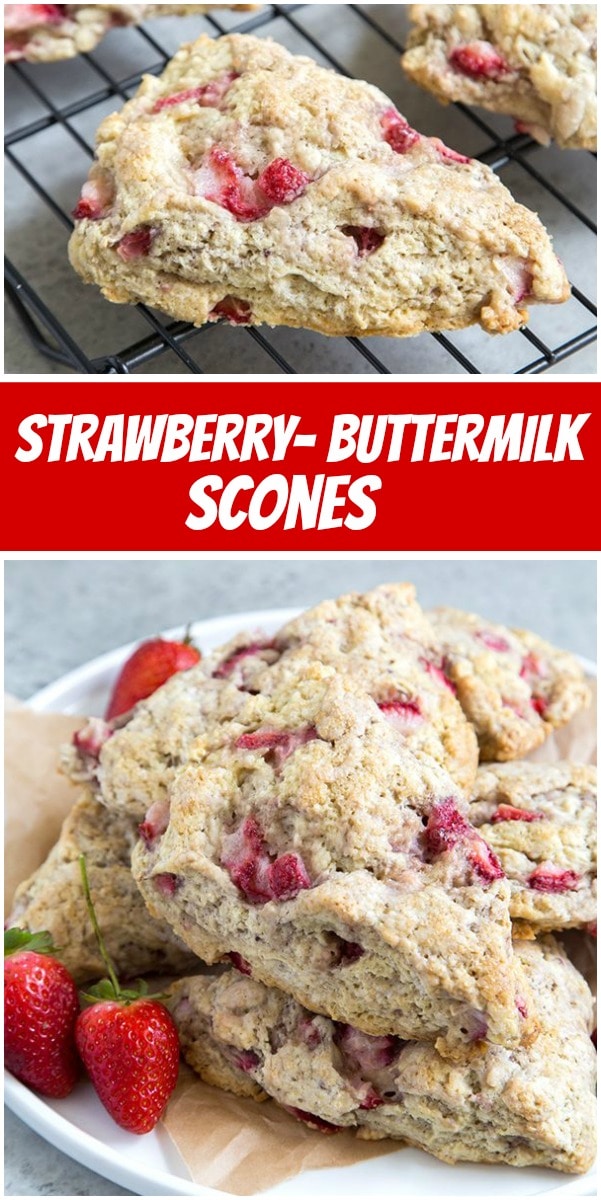 pinterest collage image for strawberry buttermilk scones