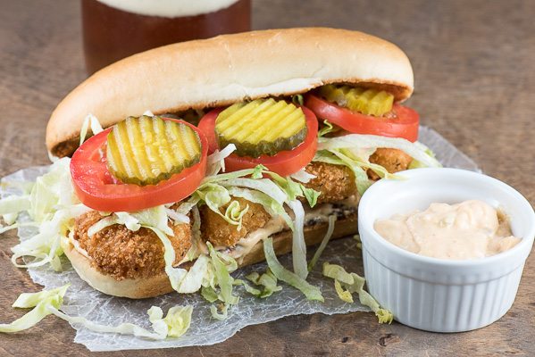 Shrimp Po Boy sandwich recipe - from RecipeGirl.com