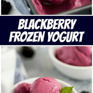 Pinterest collage image for blackberry frozen yogurt