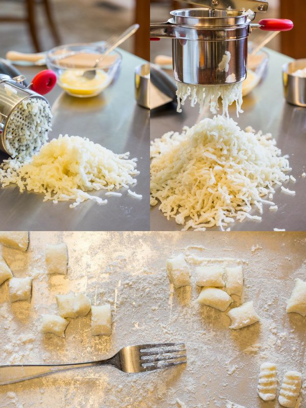 Potato Gnocchi showing process of making it from scratch