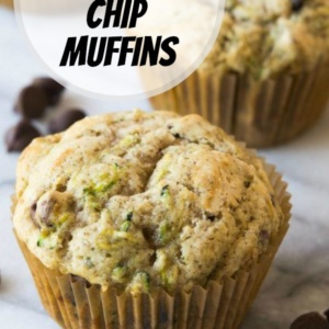 pinterest image for zucchini chocolate chip muffins